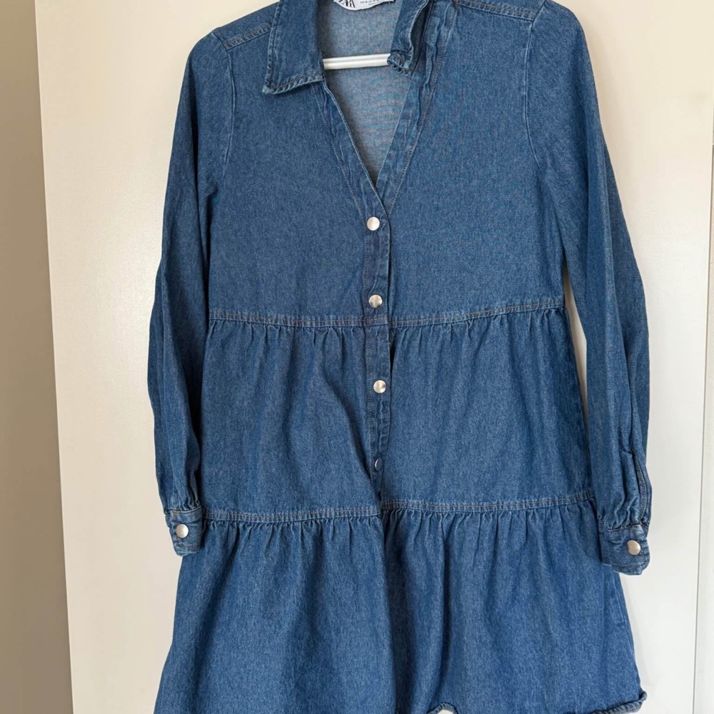 New Blue Denim Dress dress Zara